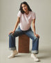 Women's Hemp Jersey Crew Tee - Ballerina